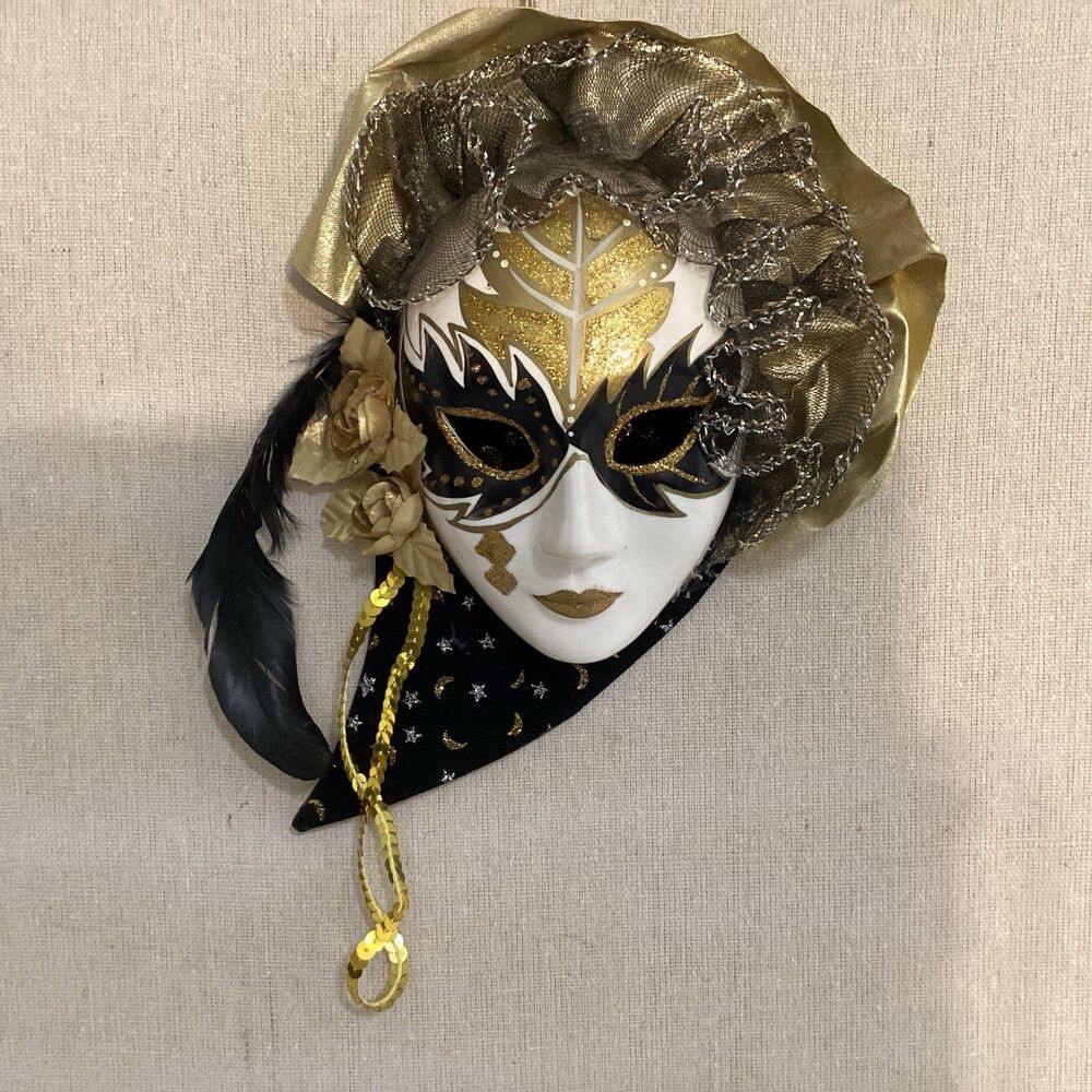 vintage anco mask ceramic wall hanging 1991 decorative
